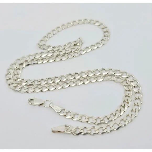 Amazing Solid 925 Sterling Silver Designer Cuban Link Chain Necklace - 21.75 L